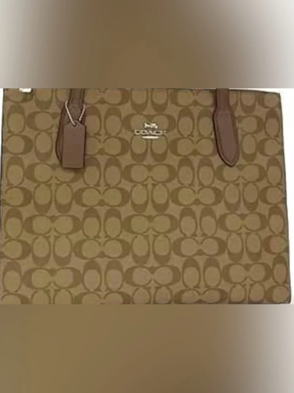 Coach NINA Signature Tote Bag In Brown Leather. CL399 EUC - Picture 9 of 10